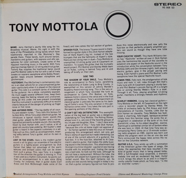 Tony Mottola : Guitar U.S.A. (LP, Album, RE, Gat)