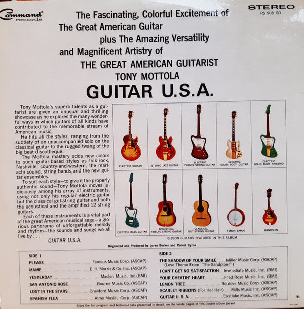 Tony Mottola : Guitar U.S.A. (LP, Album, RE, Gat)