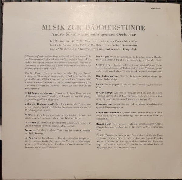 Andre Silvano And His Orchestra : Musik Zur Dämmerstunde (LP)