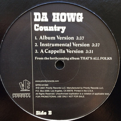 Da Howg : Country (12", Promo)