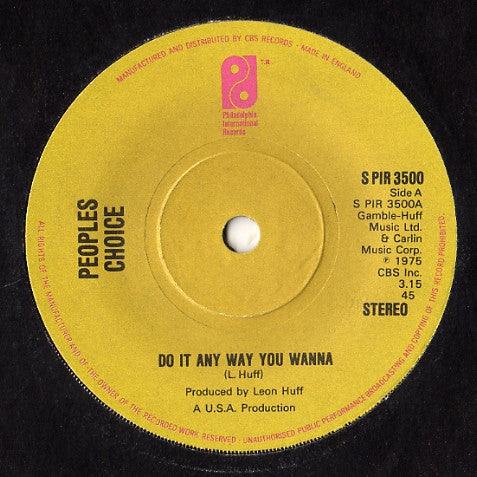 People's Choice : Do It Any Way You Wanna (7")