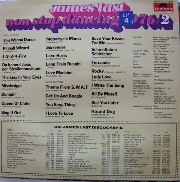 James Last : Non Stop Dancing 1976/2 (LP, Album, Mixed)