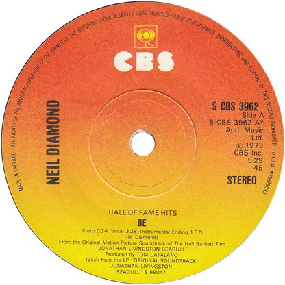 Neil Diamond : Be / Longfellow Serenade (7", Single)