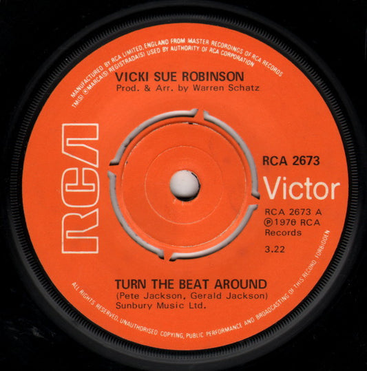 Vicki Sue Robinson : Turn The Beat Around (7", Single, Pus)