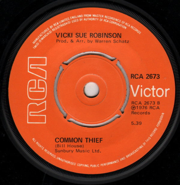 Vicki Sue Robinson : Turn The Beat Around (7", Single, Pus)