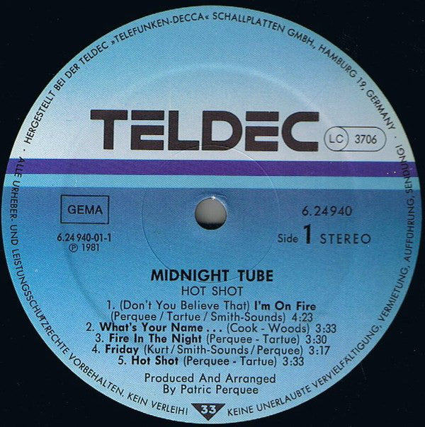 Hot Shot (2) : Midnight Tube (LP, Album)