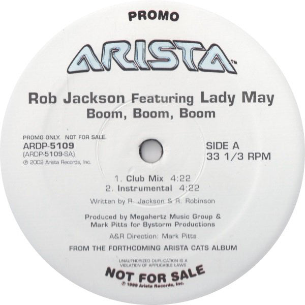 Rob Jackson Featuring Lady May : Boom, Boom, Boom (12", Promo)