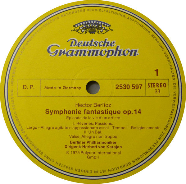 Hector Berlioz - Berliner Philharmoniker · Herbert von Karajan : Symphonie Fantastique (LP, RE)