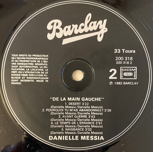 Danielle Messia : De La Main Gauche (LP, Album)