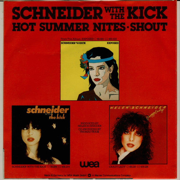 Helen Schneider With The Kick (2) : Hot Summer Nites (7", Single)