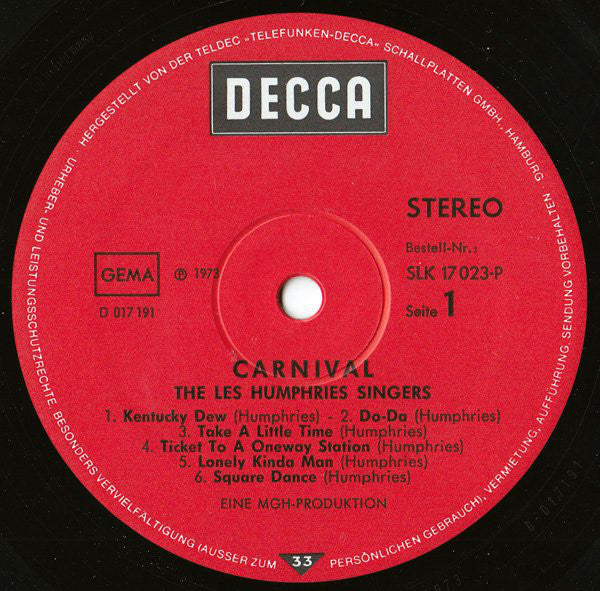 Les Humphries Singers : Carnival (LP, Album)