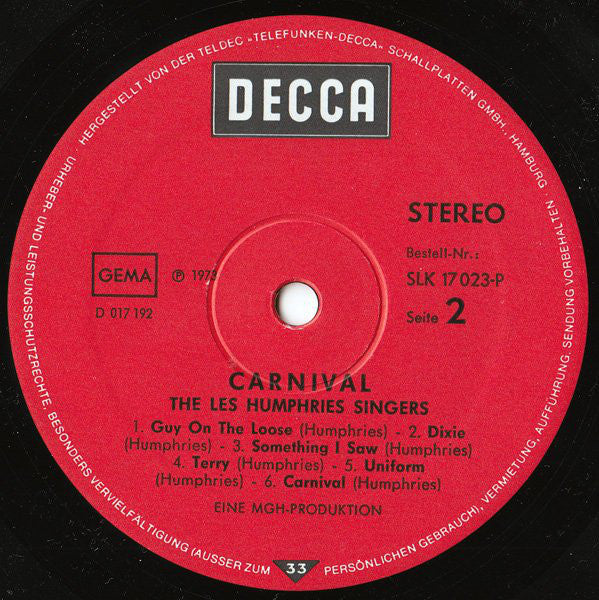 Les Humphries Singers : Carnival (LP, Album)