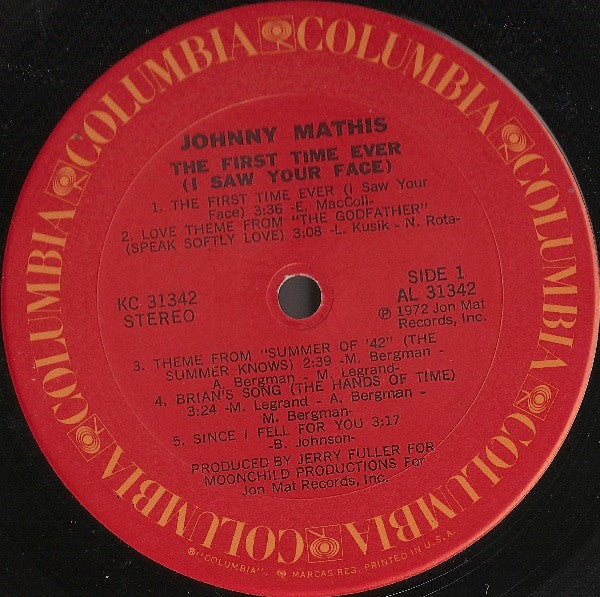 Johnny Mathis : The First Time Ever (I Saw Your Face) (LP, Album)