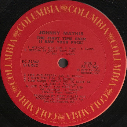 Johnny Mathis : The First Time Ever (I Saw Your Face) (LP, Album)