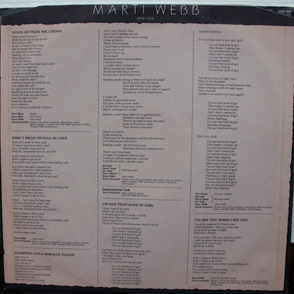 Marti Webb : I'm Not That Kind Of Girl (LP, Album)