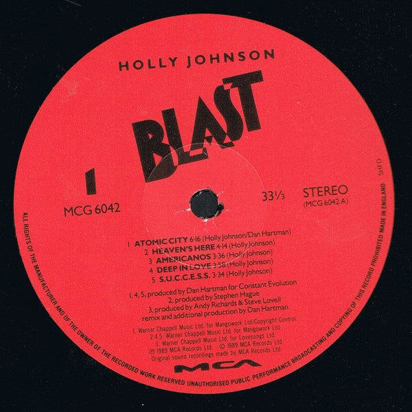 Holly Johnson : Blast (LP, Album)