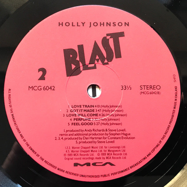 Holly Johnson : Blast (LP, Album)