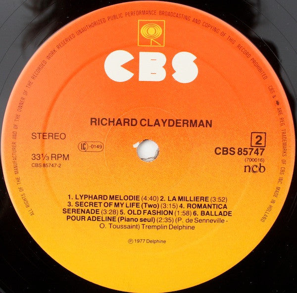 Richard Clayderman : Richard Clayderman (LP, Album)