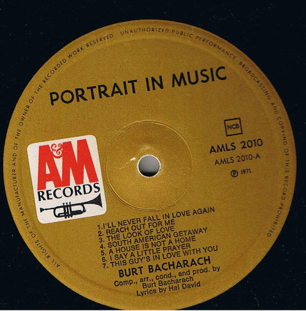 Burt Bacharach : Portrait In Music (LP, Comp, Gat)