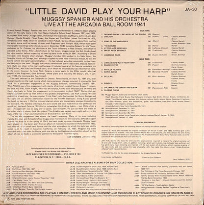 Muggsy Spanier And His Orchestra : Little David Play Your Harp (Muggsy Spanier & His Orchestra At The Arcadia Ballroom, 1941) (LP, Comp)