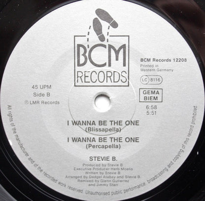 Stevie B : I Wanna Be The One (12")