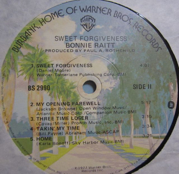 Bonnie Raitt : Sweet Forgiveness (LP, Album, Los)