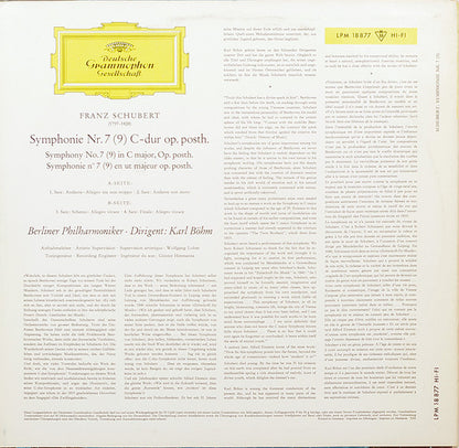 Franz Schubert, Berliner Philharmoniker, Karl Böhm : Symphonie Nr. 7 (9) Op. Posth. (LP, Mono)