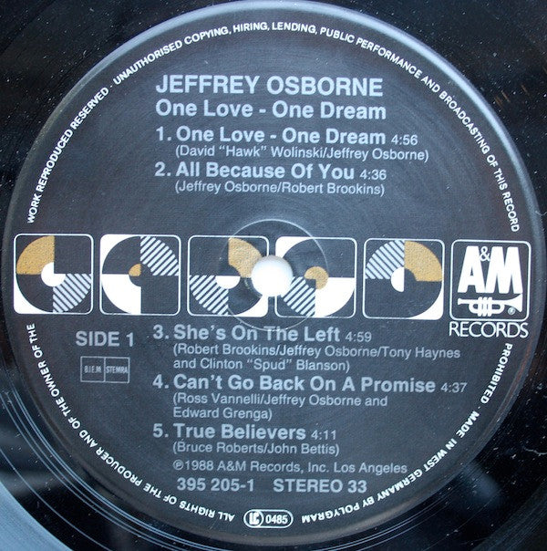 Jeffrey Osborne : One Love - One Dream (LP, Album)