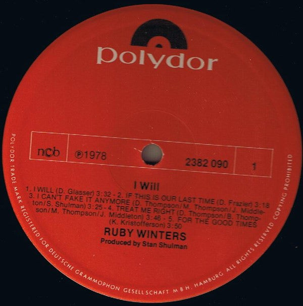 Ruby Winters : I Will (LP, Album)