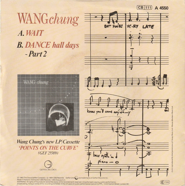 Wang Chung : Wait (7", Single)