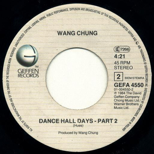 Wang Chung : Wait (7", Single)