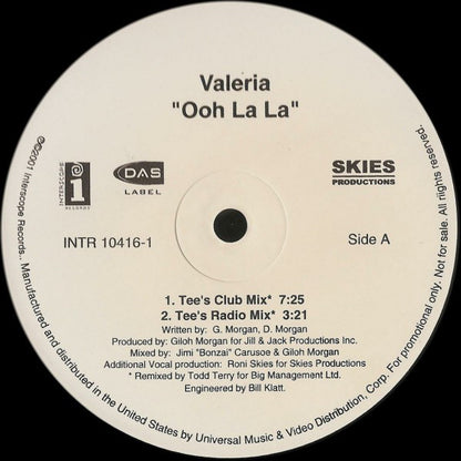 Valeria : Ooh La La (12", Promo)