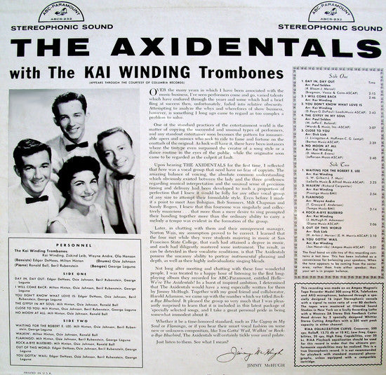 The Axidentals With The Kai Winding Trombones : The Axidentals With The Kai Winding Trombones (LP, Album)