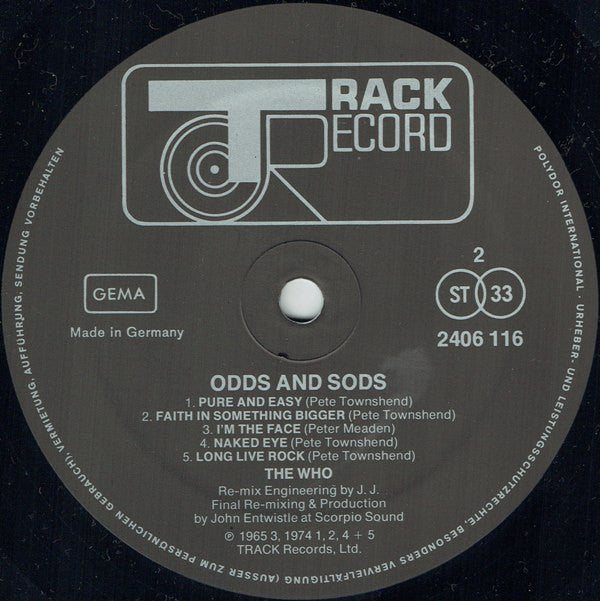 The Who : Odds & Sods (LP, Album)