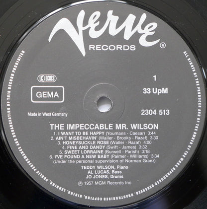 Teddy Wilson : The Impeccable Mr. Wilson (LP, Mono)