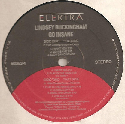 Lindsey Buckingham : Go Insane (LP, Album, Spe)