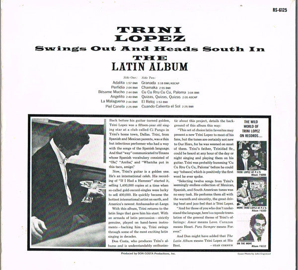 Trini Lopez : The Latin Album (LP)