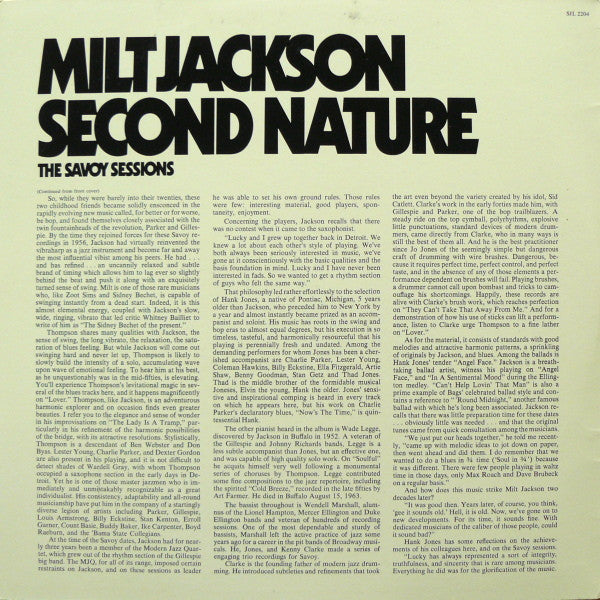 Milt Jackson : Second Nature (2xLP, Comp)