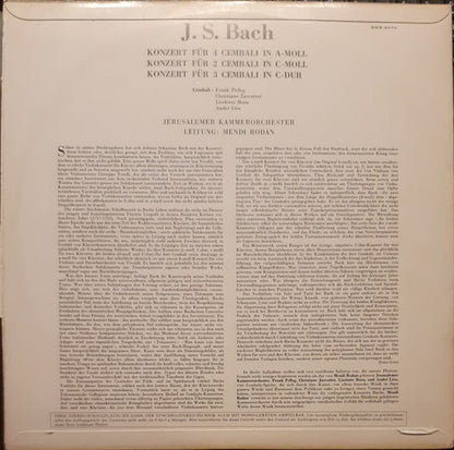 Johann Sebastian Bach, The Jerusalem Chamber Orchestra, Mendi Rodan : Konzert Für 4 Cembali In A-moll / Konzert Für 2 Cembali In C-moll / Konzert Für 3 Cembali In C-dur (LP)