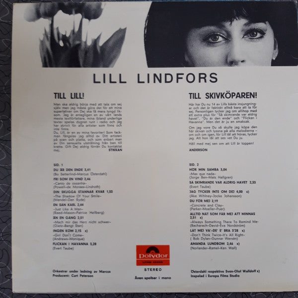 Lill Lindfors : Du Är Den Ende (LP, Album)