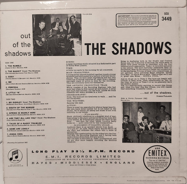 The Shadows : Out Of The Shadows (LP, Album, RE, Blu)