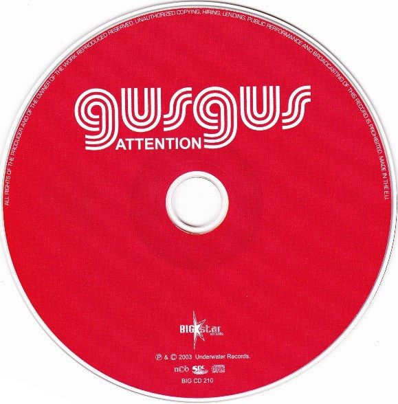 GusGus : Attention (CD, Album, Enh)