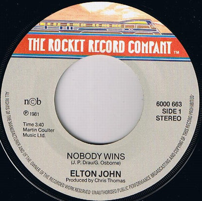 Elton John : Nobody Wins (7", Single)