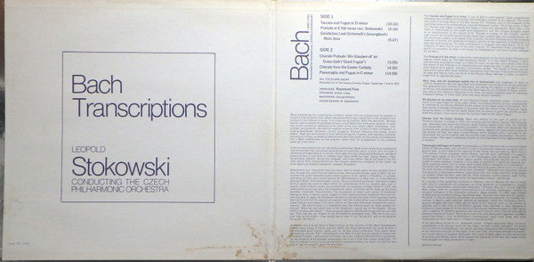 Leopold Stokowski Conducting  The Czech Philharmonic Orchestra : Bach Transcriptions (LP, Album, Gat)