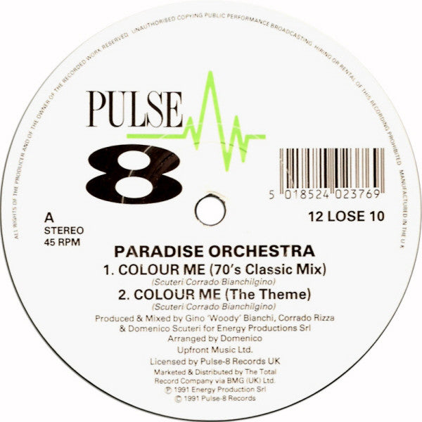 Paradise Orchestra : Colour Me (12")