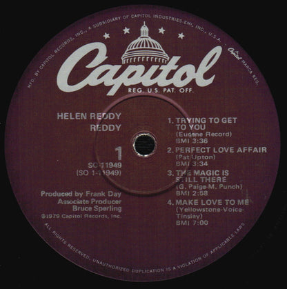 Helen Reddy : Reddy (LP, Album, Win)