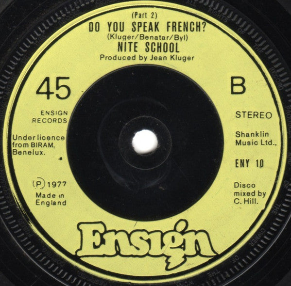 Night School (2) : Do You Speak French? (7")