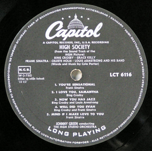 Bing Crosby, Grace Kelly, Frank Sinatra : High Society (LP, Album, Hig)