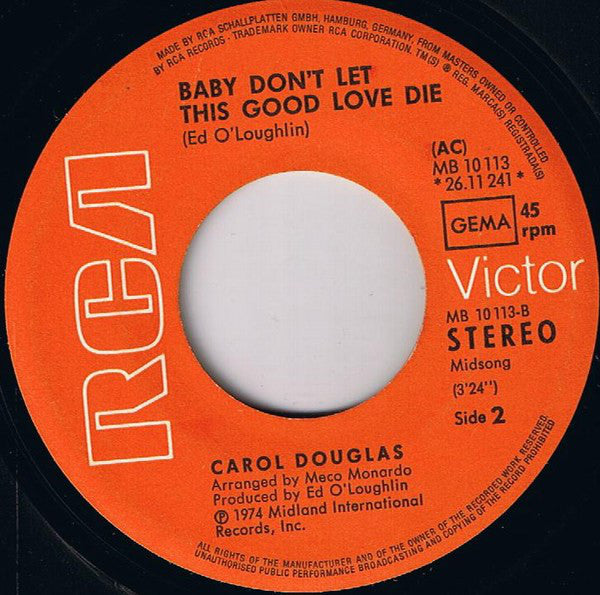 Carol Douglas : Doctor's Orders (7", Single)