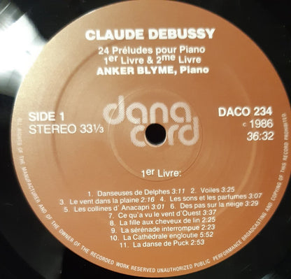 Claude Debussy, Anker Blyme : 24 Preludes - 1er Livre & 2me Livre (LP)